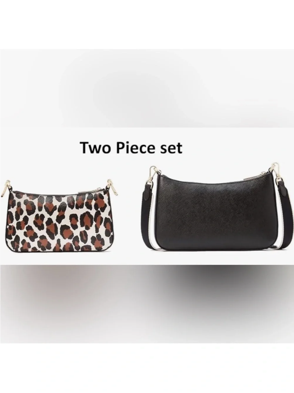 Kate Spade Duet leopard print small crossbody bag duo